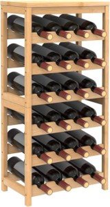 Stylish 24-Bottle Bamboo Wine Rack with Table Top