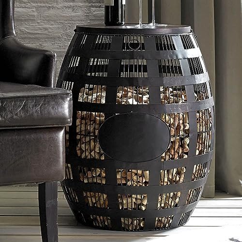 Wine Enthusiast Barrel Cork Catcher Accent Table