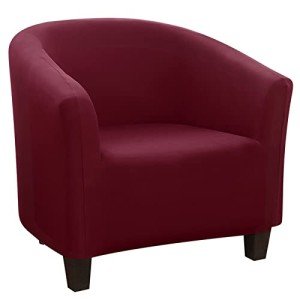 Wine Red Stretch Slipcover for Barrel Chairs