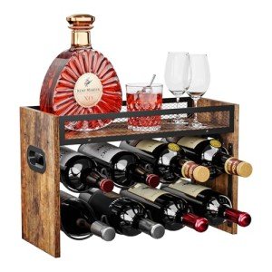 KLM 3-Tier Wooden Wine Rack for 12 Bottles