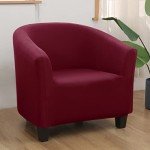 Wine Red Stretch Slipcover for Barrel Chairs