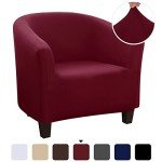 Wine Red Stretch Slipcover for Barrel Chairs