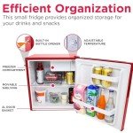 Retro Red Mini Bar Fridge with Bottle Opener