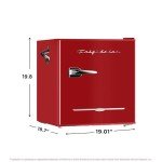 Retro Red Mini Bar Fridge with Bottle Opener
