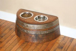 Recycled Wine Barrel Pet Food Bowl