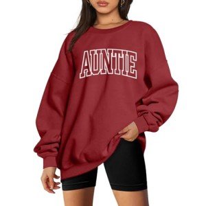 Cool Aunt Printed Wine Sweatshirt for Women