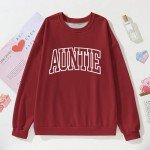 Cool Aunt Printed Wine Sweatshirt for Women