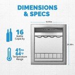 23-Bottle Wine Fridge with Glass Door & Handle