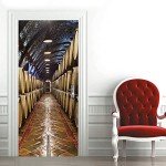 3D Wine Cellar Door Stickers - Waterproof Decals