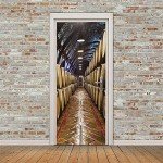3D Wine Cellar Door Stickers - Waterproof Decals