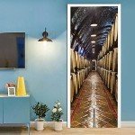 3D Wine Cellar Door Stickers - Waterproof Decals