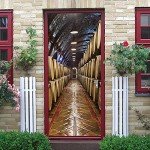 3D Wine Cellar Door Stickers - Waterproof Decals