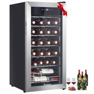 28-Bottle Wine Fridge with Adjustable Temperature
