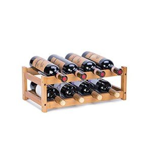 Bamboo Wine Rack - 2-Tier Display for 8 Bottles
