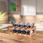 Bamboo Wine Rack - 2-Tier Display for 8 Bottles