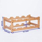Bamboo Wine Rack - 2-Tier Display for 8 Bottles
