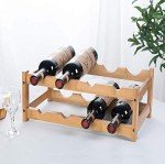 Bamboo Wine Rack - 2-Tier Display for 8 Bottles
