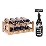 Bamboo Wine Rack - 2-Tier Display for 8 Bottles