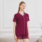 Ultra Soft Bamboo Viscose Pajama Set - Wine Red