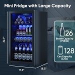 Mini Glass Door Beverage Cooler with Digital Display