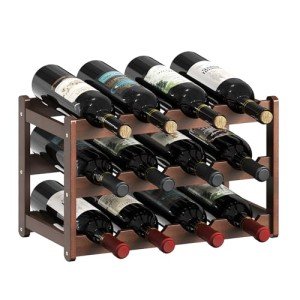 Bamboo 3-Tier Wine Rack for 12 Bottles