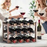 Bamboo 3-Tier Wine Rack for 12 Bottles