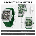 Men's Wine Barrel Automatic Mechanical Watch - Green