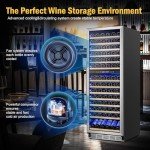 Large 180-Bottle Dual Zone Wine Cooler