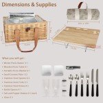 Wicker Picnic Basket Set for Wine Lovers