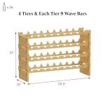 Stackable Bamboo Wine Rack for 36 Bottles