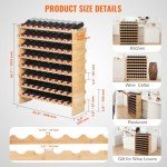 72-Bottle Bamboo Wine Rack for Stylish Storage