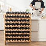 72-Bottle Bamboo Wine Rack for Stylish Storage