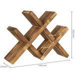 Rustic 4-Bottle Wood Wine Rack for Countertop