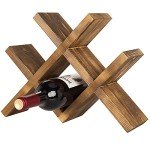 Rustic 4-Bottle Wood Wine Rack for Countertop