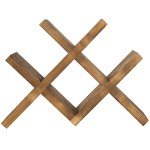 Rustic 4-Bottle Wood Wine Rack for Countertop