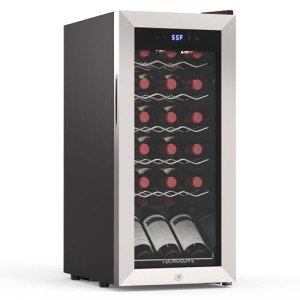 18-Bottle Freestanding Wine Cooler with Touchscreen Control
