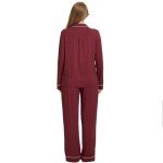 Wine Red Bamboo Pajama Set for Women