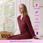 Wine Red Bamboo Pajama Set for Women