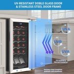 18-Bottle Freestanding Wine Cooler with Touchscreen Control