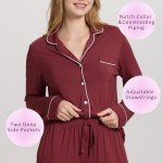 Wine Red Bamboo Pajama Set for Women