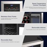 18-Bottle Freestanding Wine Cooler with Touchscreen Control