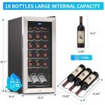 18-Bottle Freestanding Wine Cooler with Touchscreen Control