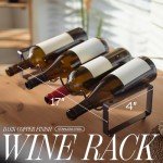 Stackable Metal Wine Rack for Countertop Storage