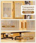 Elegant Bamboo Wine Bar Cabinet with Storage Shelves