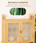 Elegant Bamboo Wine Bar Cabinet with Storage Shelves