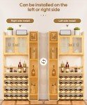 Elegant Bamboo Wine Bar Cabinet with Storage Shelves