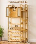 Elegant Bamboo Wine Bar Cabinet with Storage Shelves