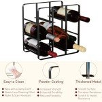 9-Bottle Freestanding Metal Wine Rack - Black