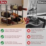 9-Bottle Freestanding Metal Wine Rack - Black