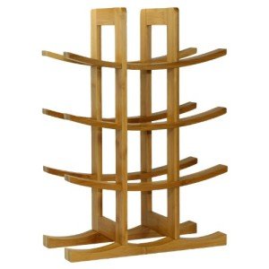Bamboo 12-Bottle Wine Rack in Red